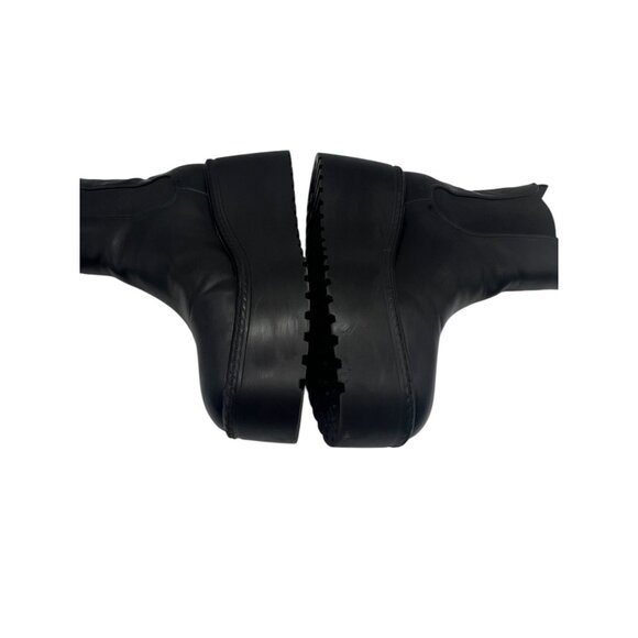 Womens Platform Wedge Ankle Boots 9.5 M Black Nine West Henrita3 Slip On Chunky - Picture 7 of 16